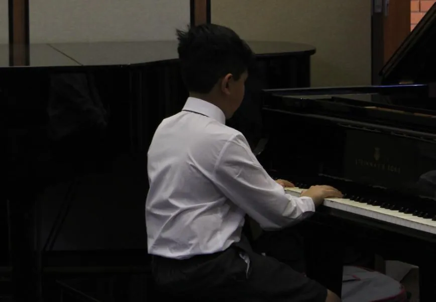 Young pianist at Steinway