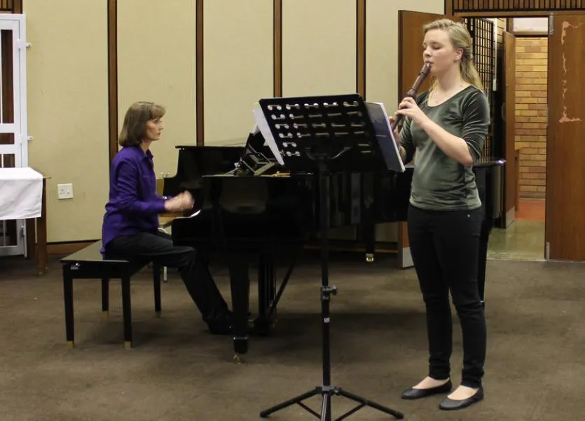 Young performer at piano