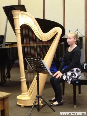 Young pianist performing
