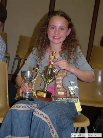 Young winner with multiple trophies