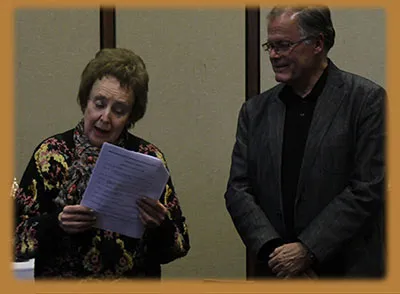 Adjudicator giving feedback